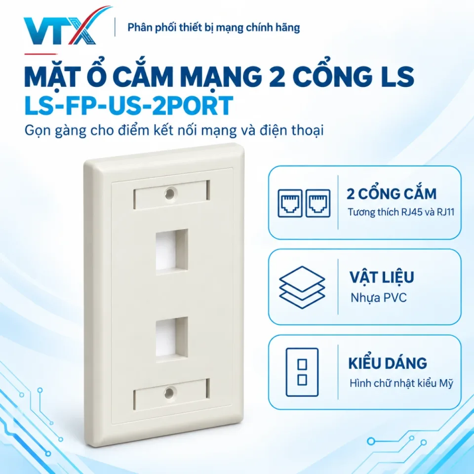 Mặt ổ cắm mạng LS-FP-US-2PORT