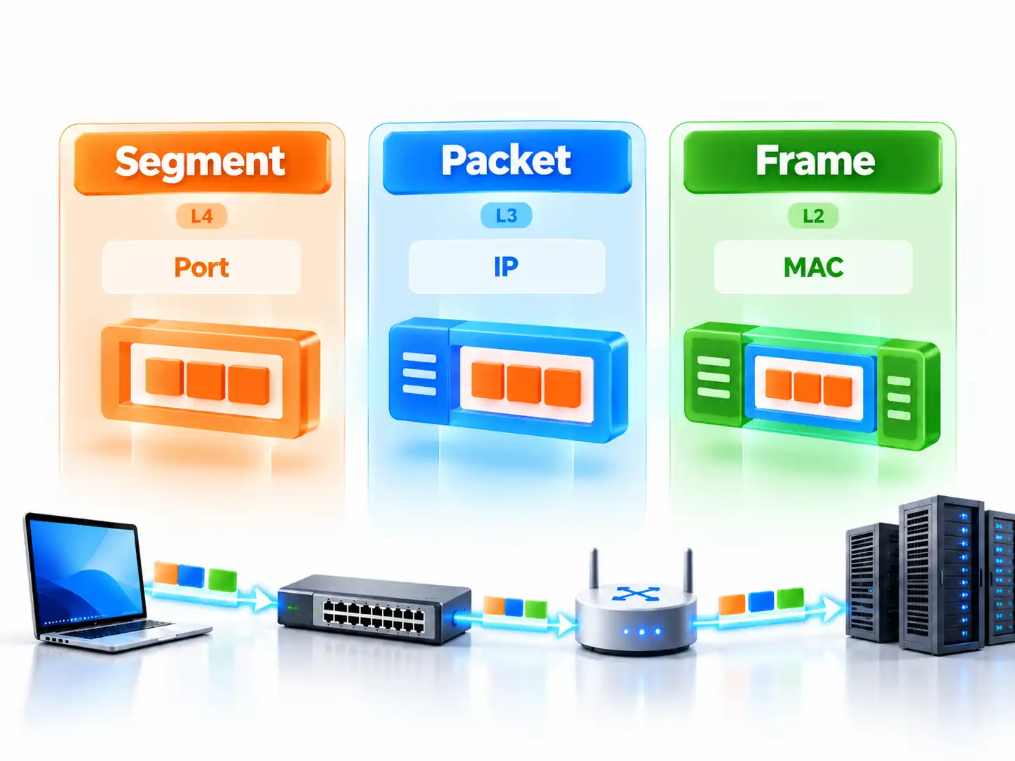 Segment - Packet - Frame