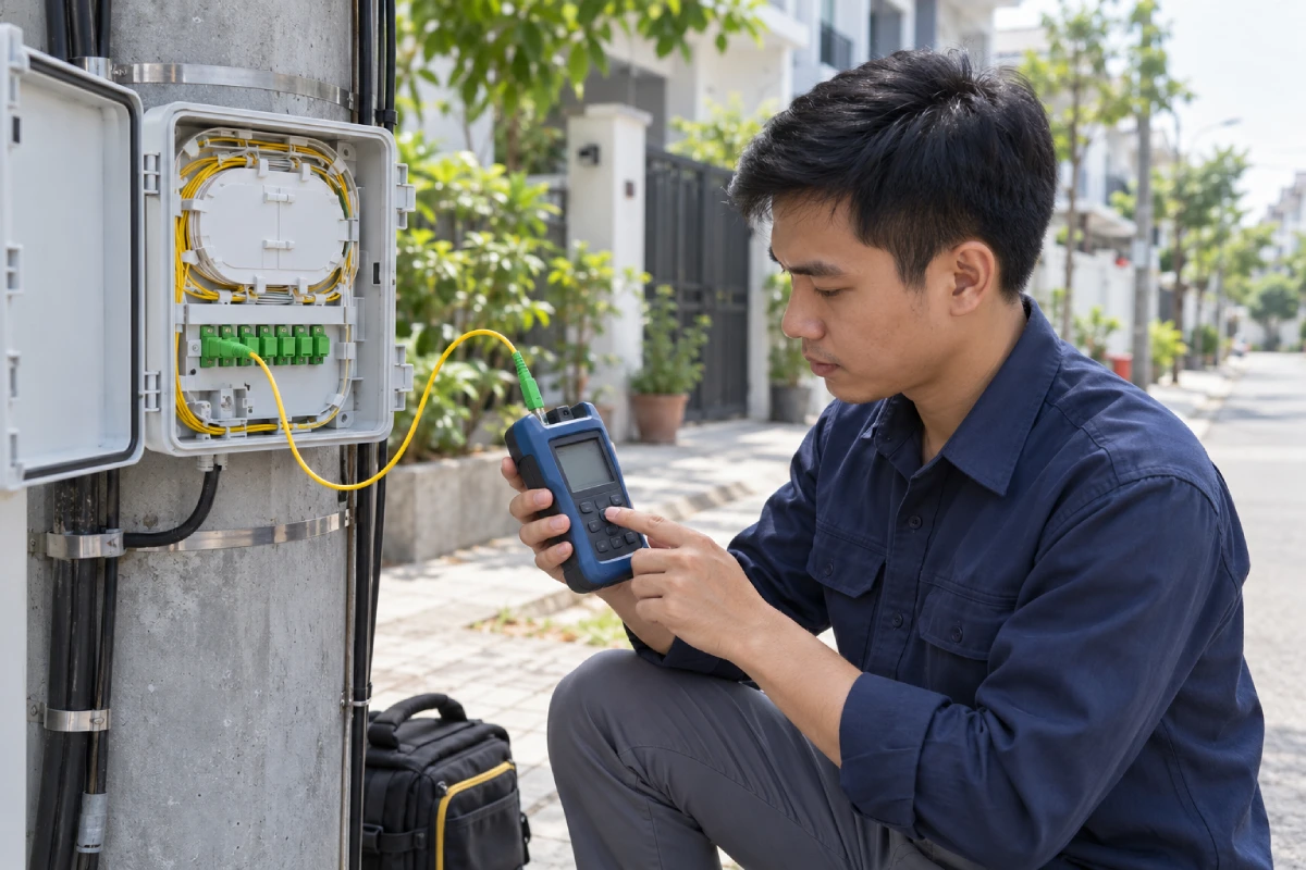 minh họa test suy hao quang